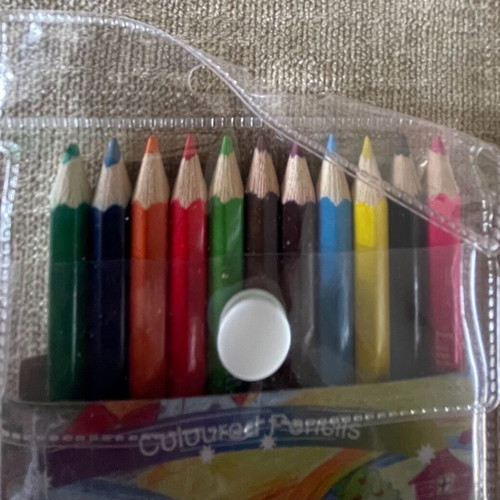 Mini coloured pencils new, set of 12 pieces