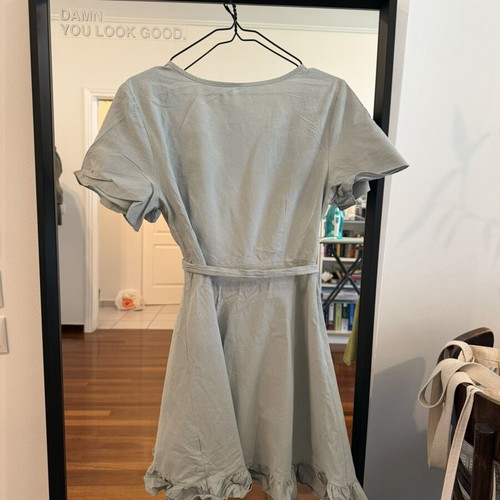 Green pastel wrap dress new, size L