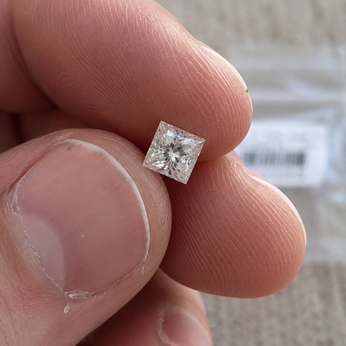 Moissanite 1.00ct Princess Cut D Color GRA Certified new