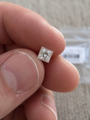 Moissanite 1.00ct Princess Cut D Color GRA Certified new