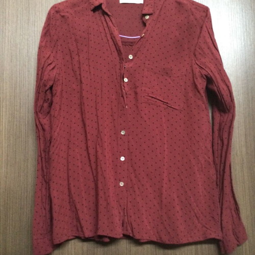 Pull & Bear burgundy polka dot shirt like new