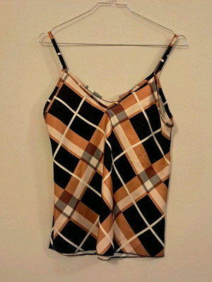 Kores KOR3S plaid camisole like new, orange, black, beige