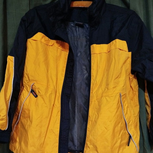 Jacket used with hood, size 134 cm, yellow