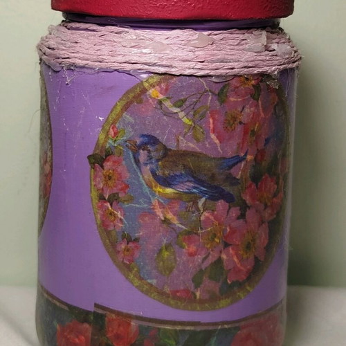 Glass vase decoupage like new