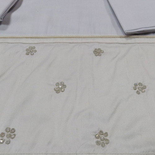 Cotton satin bed sheet set with embroidery and pillowcases 2.40x2.60