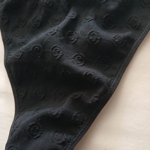 Cacharel black underwear new, embossed logo, size small medium