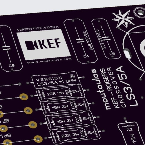 Crossover 11ohm BBC-Rogers-KEF LS3-5A PCB new