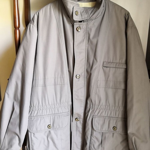 Marson Sportswear men's grey winter jacket with beige check lining, size 54