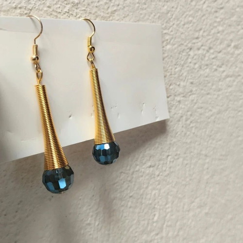 Dangle blue earrings elegant summer style