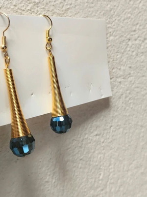 Dangle blue earrings elegant summer style