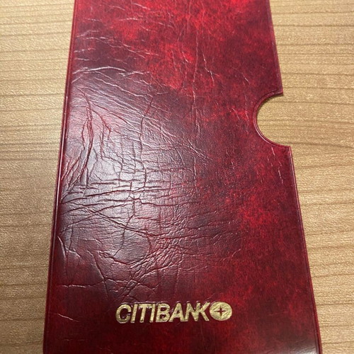 Collectible Citibank plastic case burgundy like new 1980