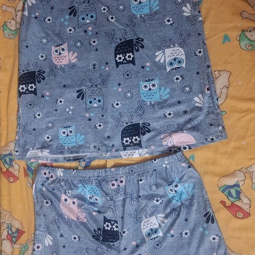 Summer Pajama Set with Owls XL new, sleeveless top and shorts