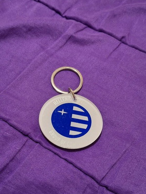 Keychain Hellenic Petroleum new, white and blue