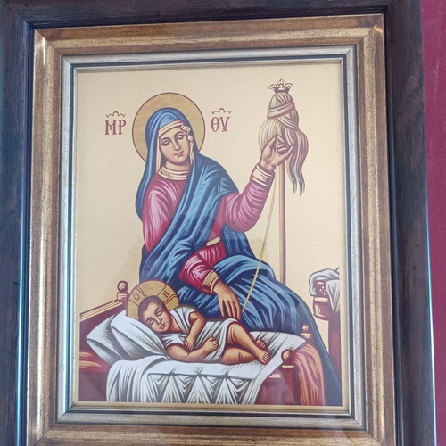 Religious icon The Virgin Mary Who Spins new