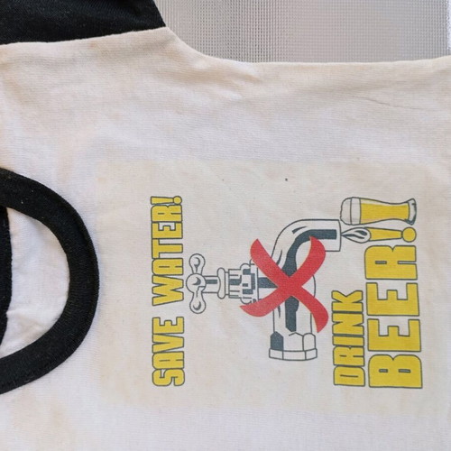 Mini t-shirts with suction cup used, Save Water - Drink Beer, black and white