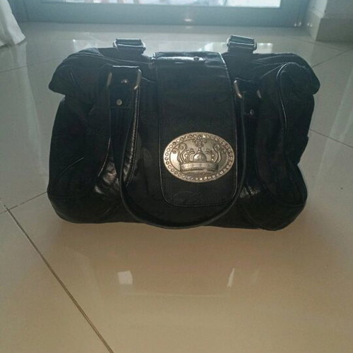 Friss Company leather bag used, black with marks