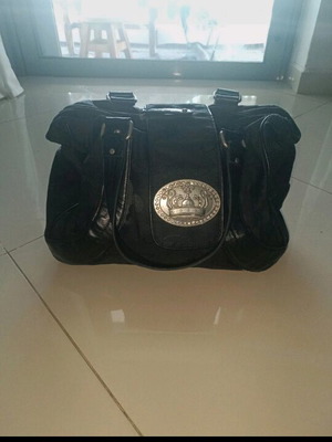 Friss Company leather bag used, black with marks