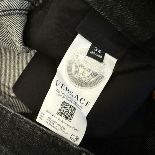 Versace Medusa Ricamati jeans size 34 new, black cotton