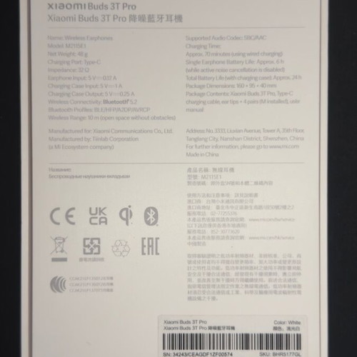Xiaomi Buds 3T Pro used with noise cancellation