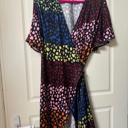 Never Fully Dressed Wrap Dress With Leopard Print Like New