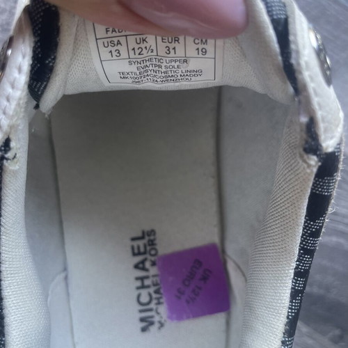 Michael Kors girls' sneakers like new, size 31, black and white