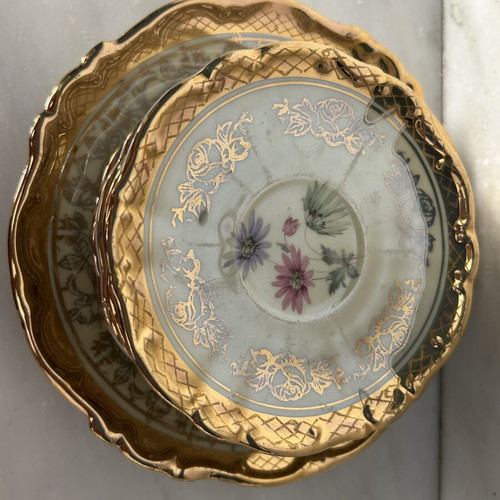 Vintage Bareuther Waldsassen Bavaria porcelain plates and platter
