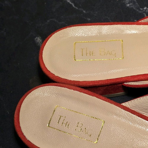 The Bag women's summer slip-on shoes red suede like new