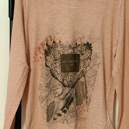 Street One women's long-sleeve blouse like new, orange with print