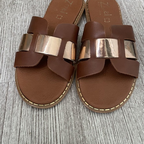 Zizel leather slippers used size 38 with soft insole and non-slip sole