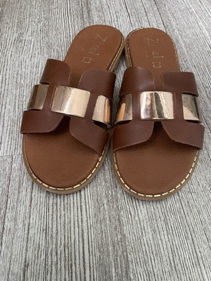 Zizel leather slippers used size 38 with soft insole and non-slip sole