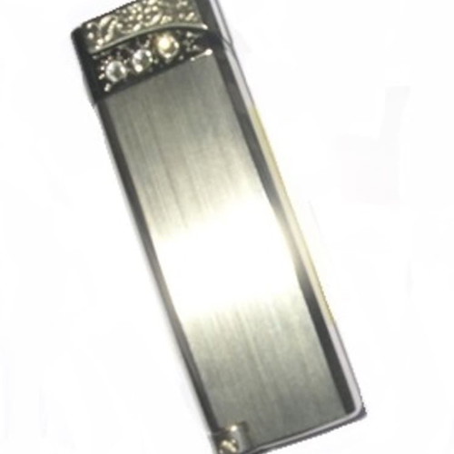 Αναπτήρας Sarome αερίου silver matt strass decor καινούργιος αμεταχείριστος