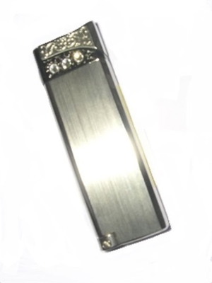 Αναπτήρας Sarome αερίου silver matt strass decor καινούργιος αμεταχείριστος