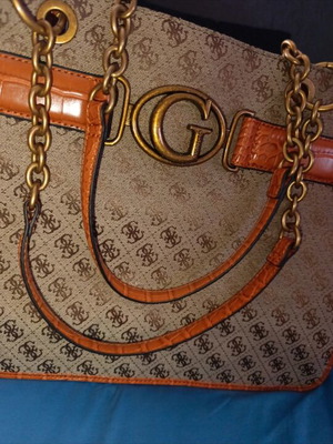 Guess handbag like new, beige and orange