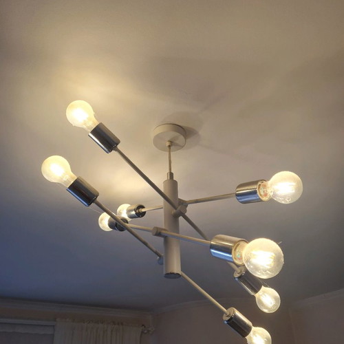 Eglo Gradoli ceiling lights used, modern metal white-silver, set of two