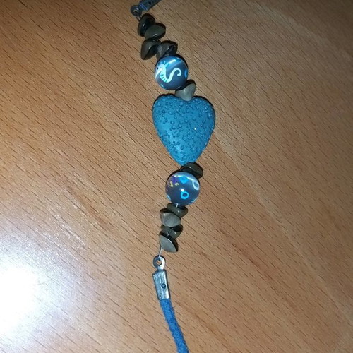 Bracelet with heart made of pumice stone
