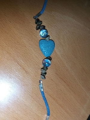 Bracelet with heart made of pumice stone