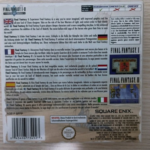 Final Fantasy I&II Dawn Of Souls for Game Boy Advance like new