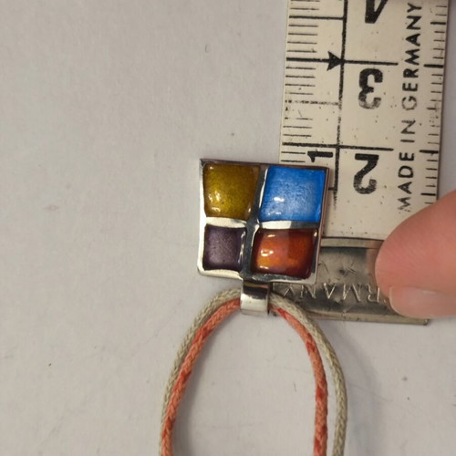 Handmade 925 Iosif pendant with enamel, 37 cm, like new