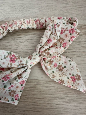 Hair ribbon with bow Pink Woman new, white pink