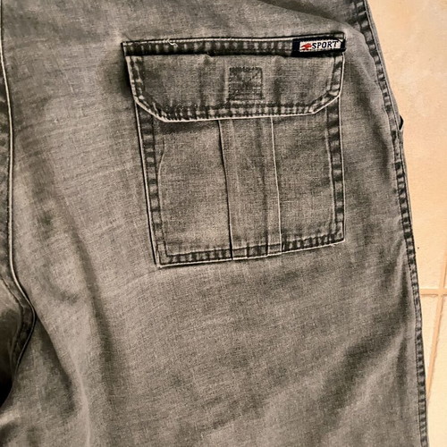 Men's Grey Washed Denim Cargo Bermuda Shorts size L used