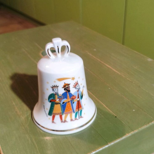 Porcelain Christmas bell "The Three Wise Men" like new