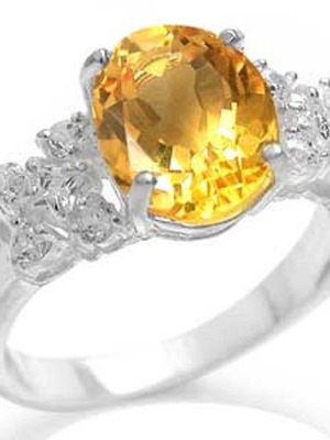 Fashion 925 ασημένιο δαχτυλίδι με citrine καινούργιο