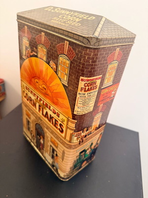 Cornflakes metal tin vintage used with promotional design