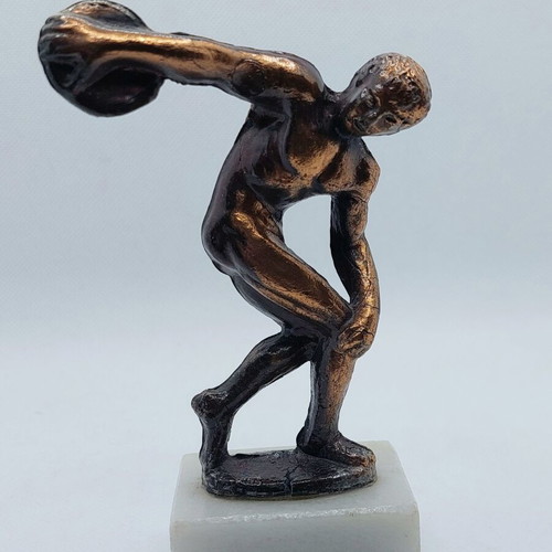 Discobolus of Myron bronze figurine like new with marble base