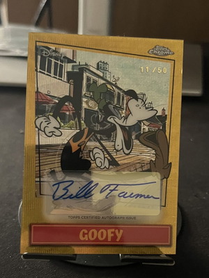 Topps Chrome Disney Neon Goofy Autograph card near mint, Bill Farmer