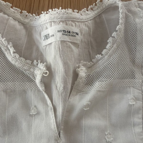 Boho romantic blouse Zara cotton with floral embroidery like new, size S