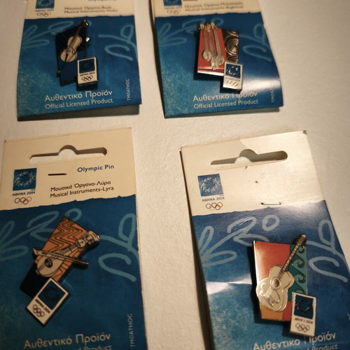 Olympic pins set of 6 new, Athens 2004 musical instruments