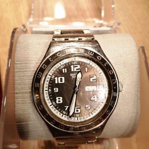 Swatch Irony Cool Days used watch with waterproof steel case and luminous hands
