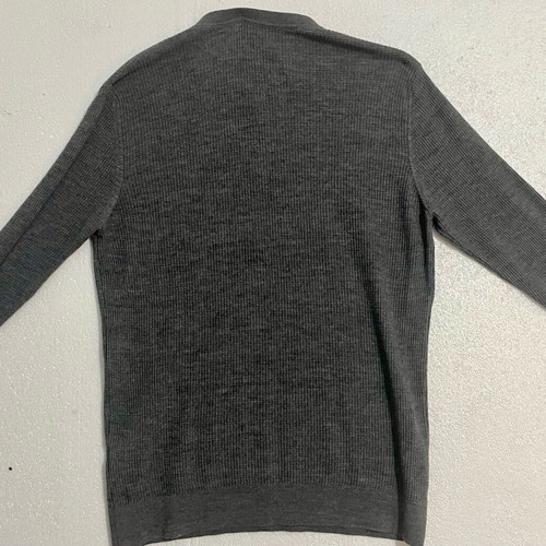 Men's long-sleeve Henley shirt with waffle knit, like new, gray XL