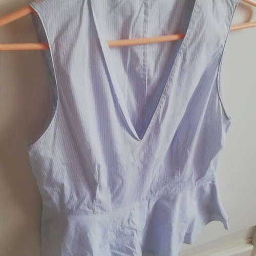 Zara sleeveless blouse like new, white and turquoise, size S